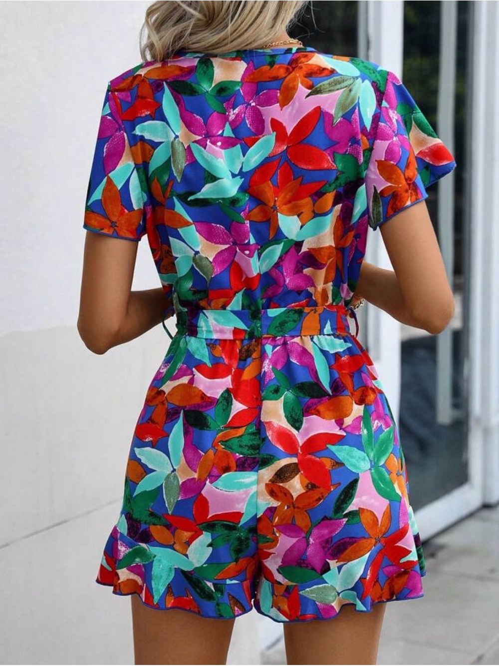 Vibrant Multi-Color Floral Rompers - Picture 2 of 3